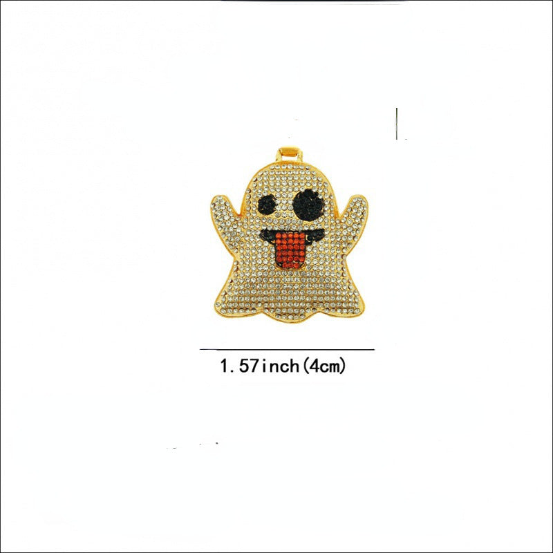 Wholesale Alloy Ghost Tongue Sticking Funny Hip-hop Size Eyes with Diamond Keychain